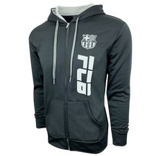 FC Barcelona Black Hoodie, Zip Front Hoodie, Sweatshirt Jacket