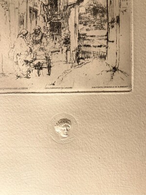 La Rue Modern Etching 1950s Chalcographie Musee du Louvre A Brouet
