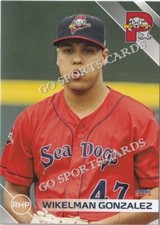 2024 Portland Sea Dogs Wikelman Gonzalez RC Rookie Red Sox Minor Card VZ