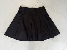 Burberry Girls Black Pleated Kilt Skirt Adjustable Waist Sz 12