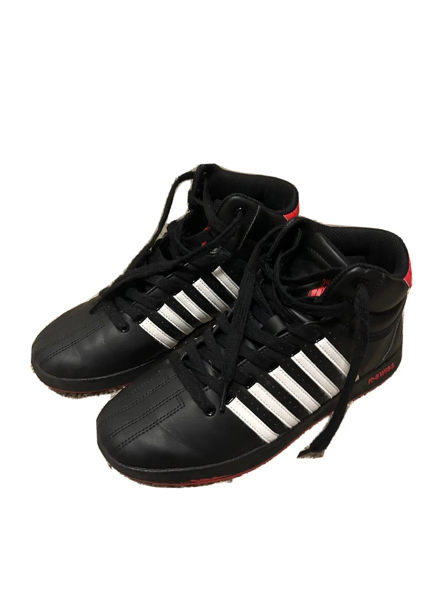 K Swiss US 7 High Top Black Red Varsity Sneakers eBay