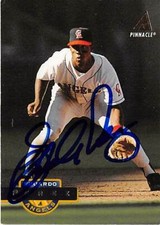 Eduardo Perez autographed baseball card (California Angels) 1994 Pinnacle #202