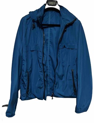LANVIN PARIS Storm-System Roadster Hooded Windbreaker Jacket Size 48 /