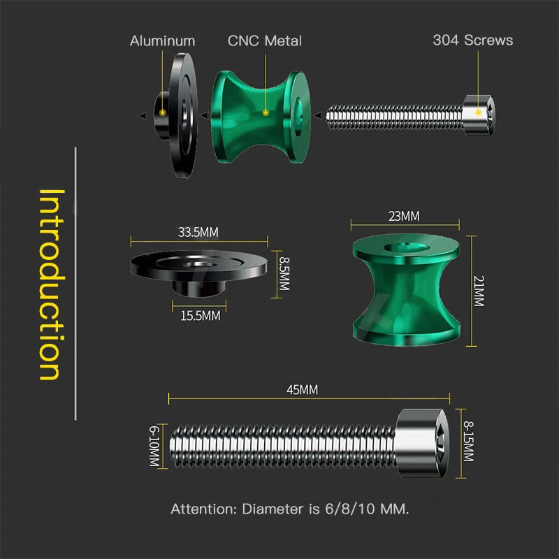 Ajuste para Kawasaki NINJA 500 Z500 SE 2024-2025 carretes basculantes tornillos de soporte deslizante Foto 3 de 3