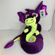 Jumbo Purple Dragon Plush Tags Long Stuffed Animal Classic Toy 24"