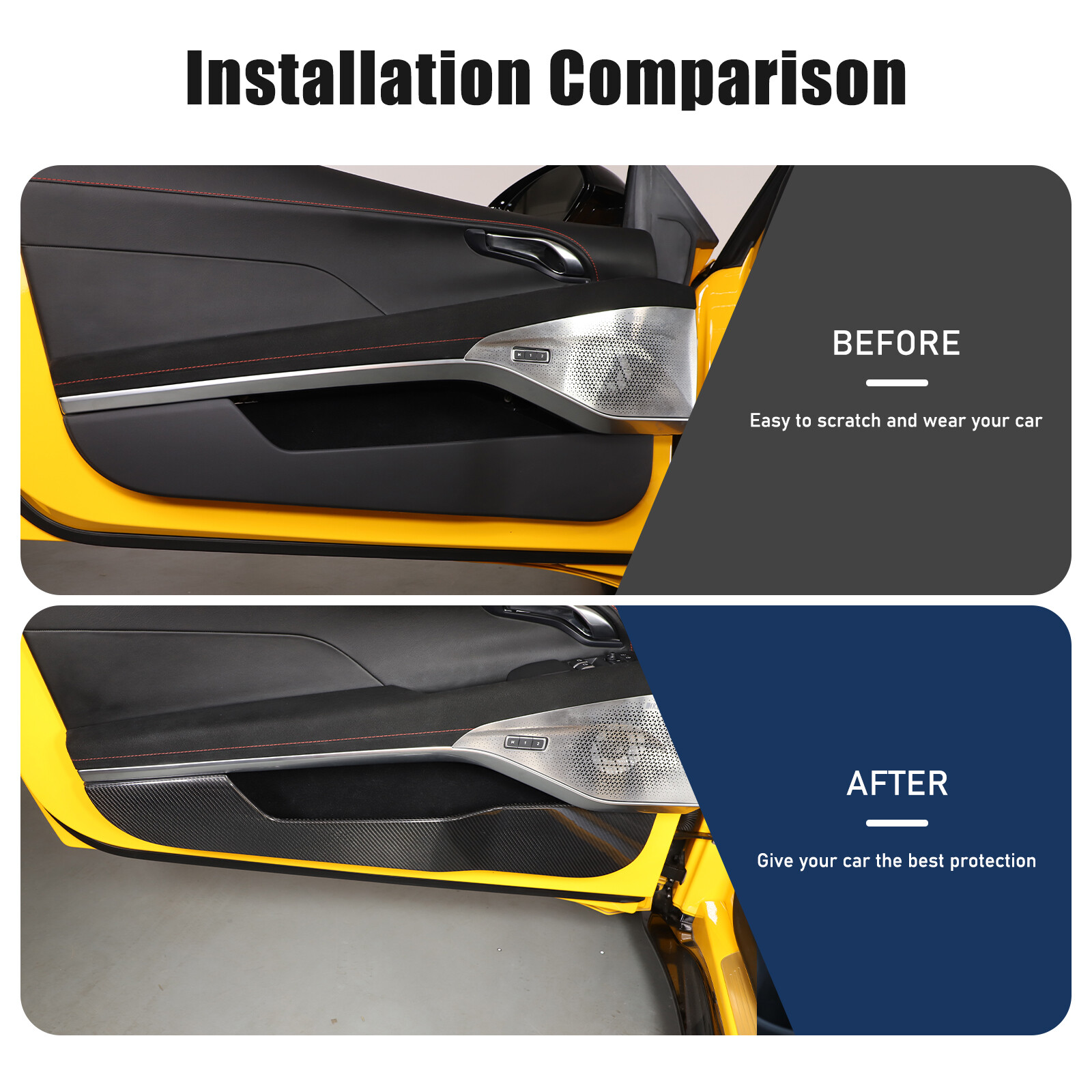 Dry Carbon Fiber Door Bottom Anti-kick Panel Trim Cover Fits Lotus EMIRA 2023-25