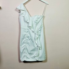 VINCE CAMUTO One Shoulder Ruffle Sheath Dress White Size 10