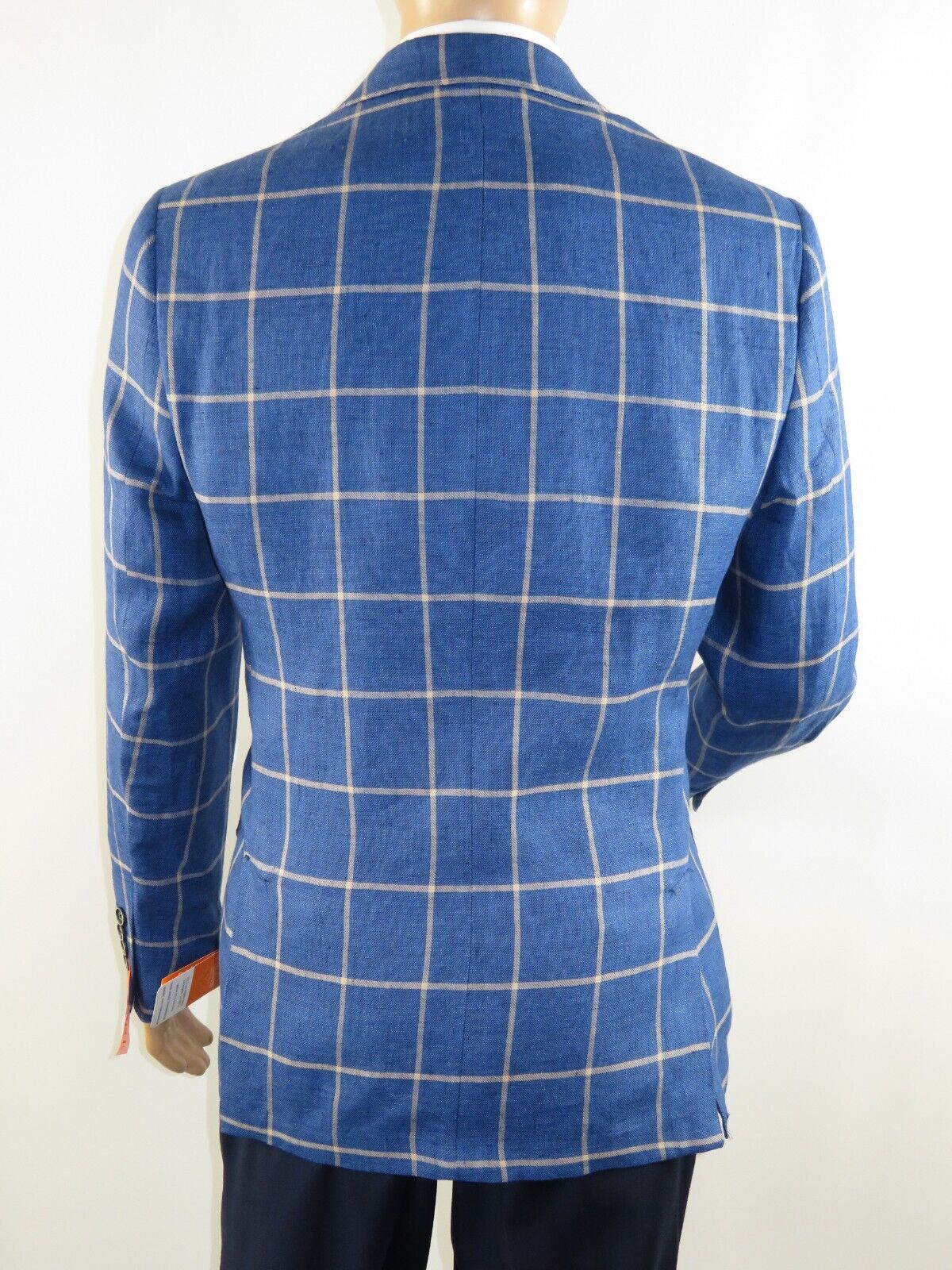 Men 100% Linen Sport Coat Plaid Design Jacket INSERCH Half Lined 561 ...