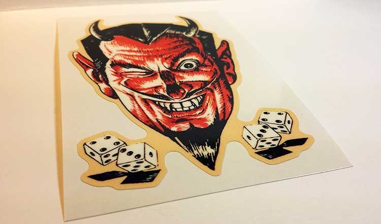 LADY LUCK Vintage Style DECAL, Vinyl STICKER, Rat Rod, Racing - 5 Pack - 4x3 In - Foto 2