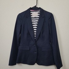 Banana Republic Women's Size 0 Classic Black Sleek Suit Blazer Double Button