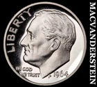 1964 Silver Roosevelt Dime - Choice Gem Proof  Lustrous  No Reserve  #J9566