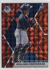2021 Panini Mosaic Rookie Reactive Red Mosaic Prizm William Contreras #201 0t2