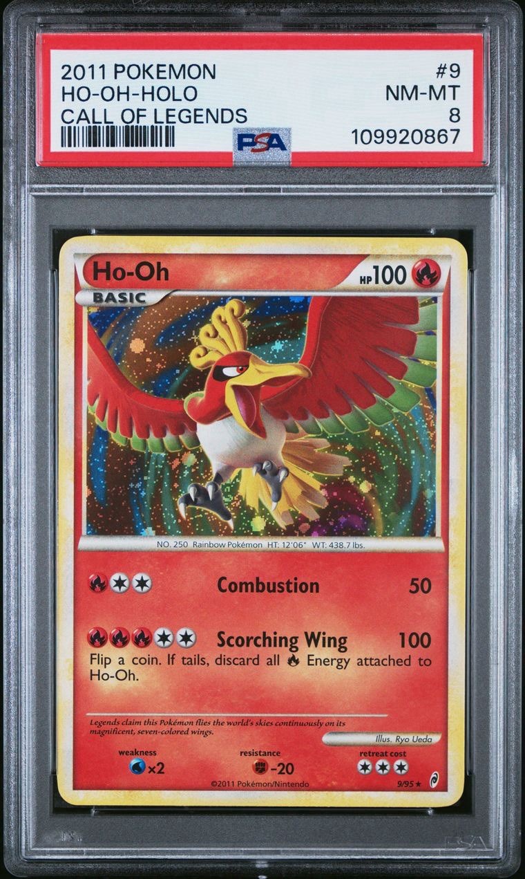 2011 Pokemon Call of Legends #9 Ho-Oh Holo PSA 8 Card NM-MT Rare Trusted Seller!