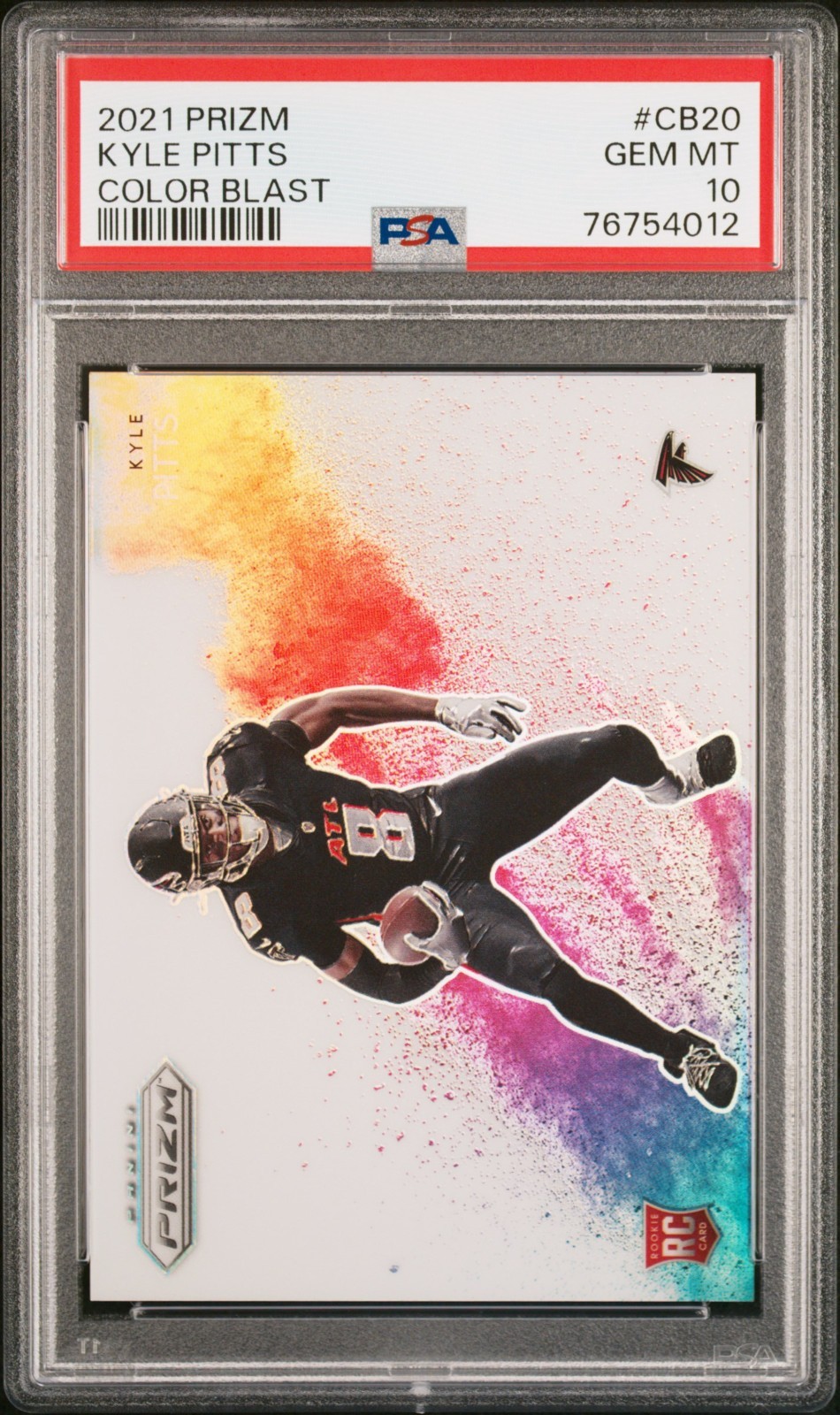 2021 PANINI PRIZM COLOR BLAST #CB20 KYLE PITTS PSA 10