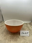 Orange Pyrex Primary Colors Mixing Bowl; Early 1940's 7” Diameter 3.75” Height