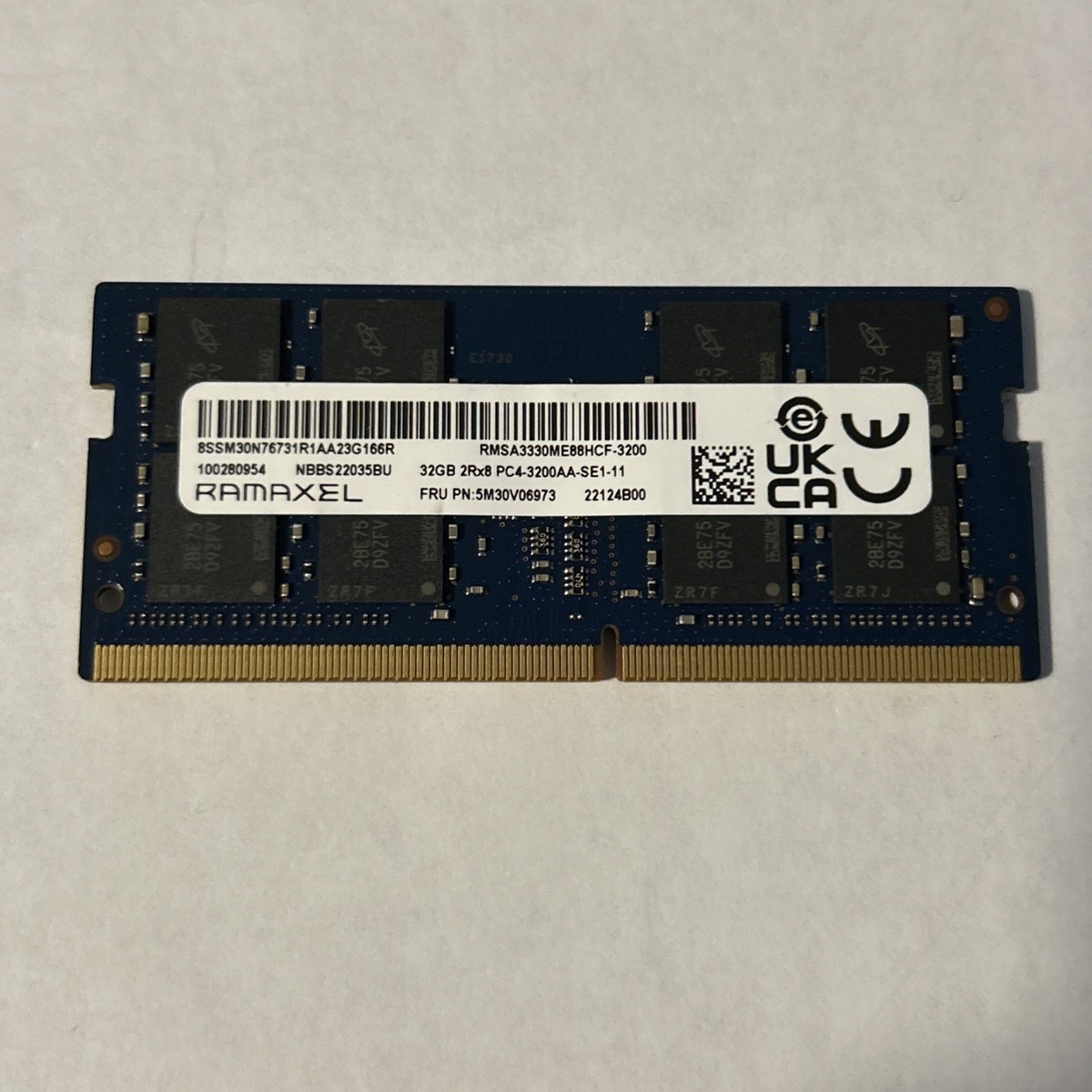 32GB DDR4 3200MHz Ramaxel RAM 2Rx8 PC4-3200AA-SE1-11 SO-DIMM