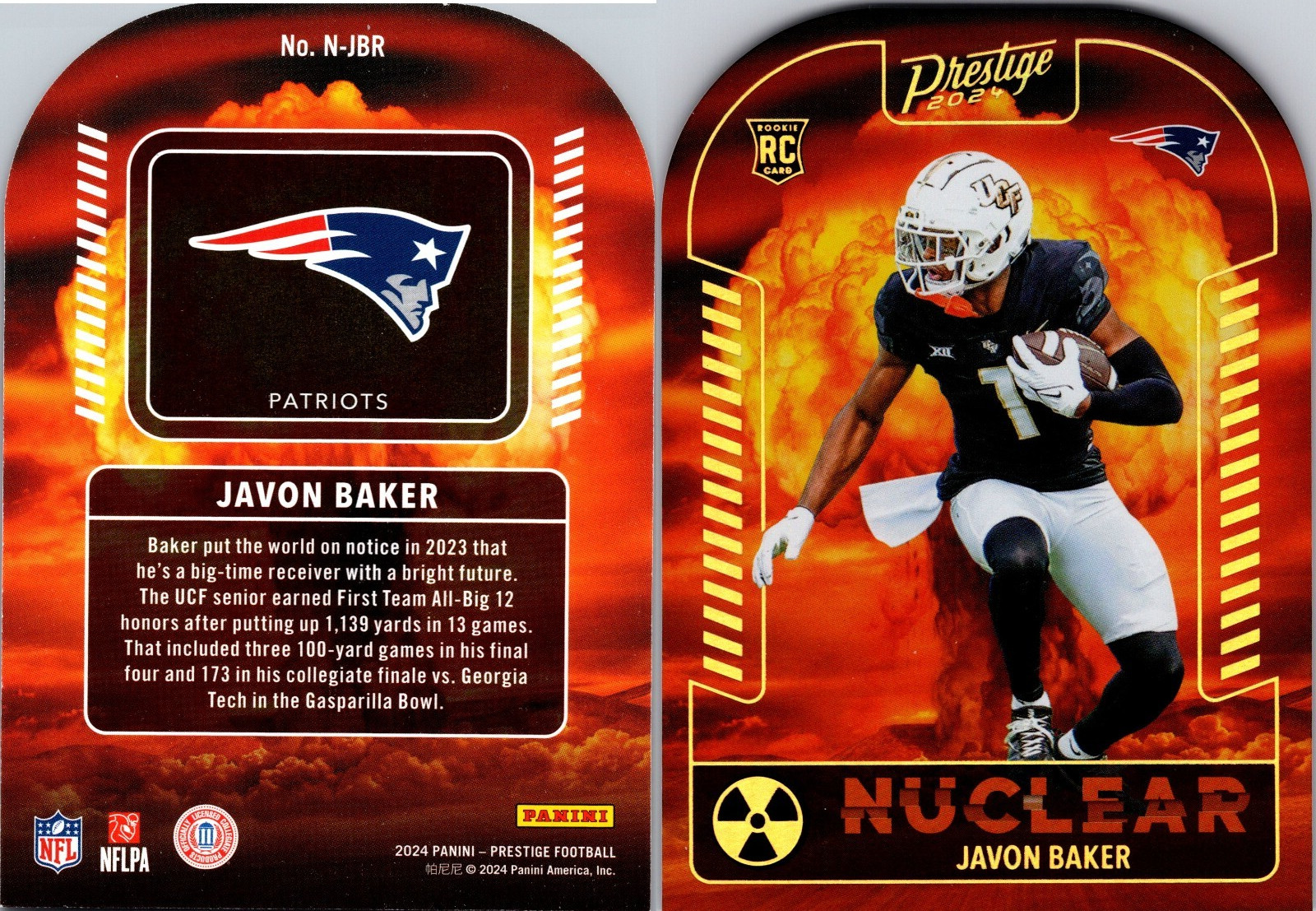2024 PANINI PRESTIGE NFL - NUCLEAR JAVON BAKER (RC) Die Cut - SSP CASE HIT 5188