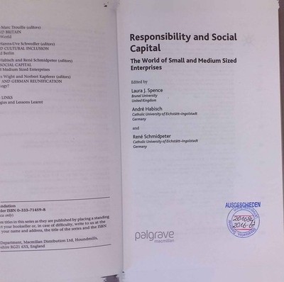 Responsibility and Social Capital: The World of Small and Medium Sized Enterpris