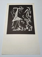 HANS BURKHARDT WOODCUT WOODBLOCK CUBISM ABSTRACT SIGNED LIMIED LARGE FAMOUS