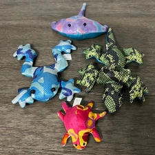 Sand Filled Bean Bag Frog, Sea Turtle, Salamandar & Sting Ray Set