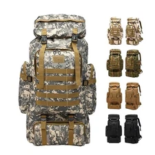 75L Large Capacity Survival Bag Black Hunting Tactical Backpack Ruck Sack