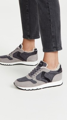 Voile Blanche Julia Genuine Shearling Suede Sneaker Womens EU 39 W 8.5Beige Shoe