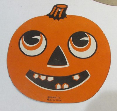 Vintage Beistle Halloween Embossed Diecut Pumpkin Jack O'Lantern JOL A