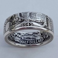 Silver Dollar Coin Ring Handmade Crafted Rare Silver Morgan Men Rings