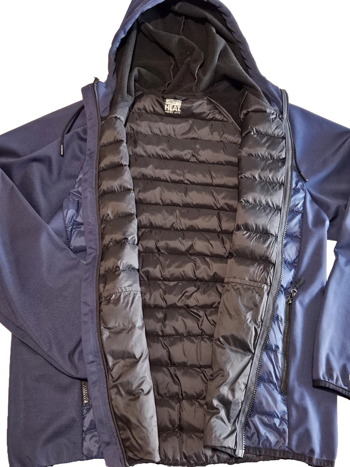 New 32 DEGREES Men's Puffer Long-Sleeve Hooded Jacket Secured Zipper Pockets XL - Image 4 of 4