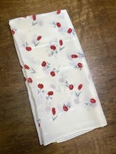 Vintage Rose Print Scarf Polka Dot Tulip Square 32 Inch