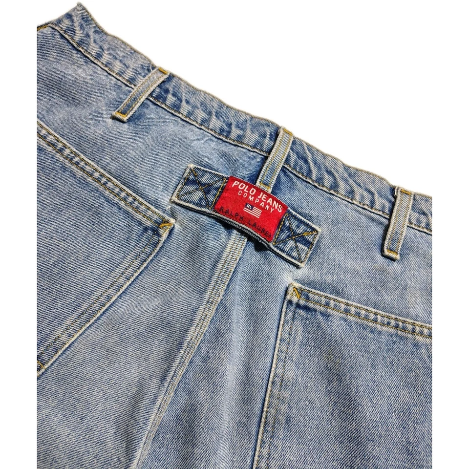 Vintage Y2K Polo Jeans Company Denim Painter Jean Shorts Jorts Sz 32 Baggy - Image 4 of 4