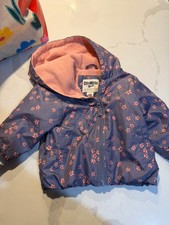 OshKosh B'gosh Hooded Lined Floral Jacket 18M Purple Pink Polyester Fleece