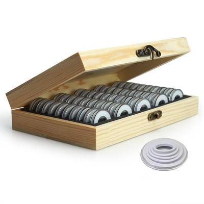 50 Gitter Klar Rund Hüllen Münze Aufbewahrung Kapseln Halter Behälter Box 18-30mm