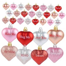 Lot de 24 ornements coeur Saint Valentin Detene décoration en forme de coeur à suspendre 