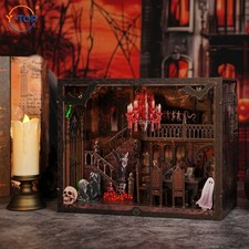 Gothic Book Nook Minicity Kit With LED Light Haunting Relics DIY 3D Puzzle