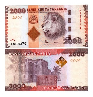 Tanzanie TANZANIA Billet 2000 SHILLINGS ND 2010 P42a LION NEUF UNC