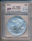 2024 PEACE SILVER DOLLAR **ICG CERTIFIED MS 68** FREE SHIP!!