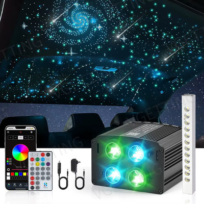 4/Einzelanschluss Twinkle RGBW Meteor Autodach Stern Licht LED Sternenhimmel Atmosphäre