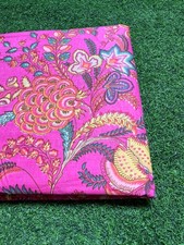 Indian Handmade Pink Floral Dressmaking, Sewing Running Fabric 2.5 Yards US