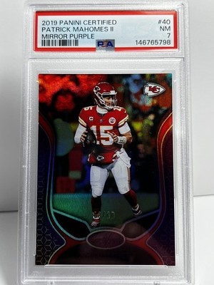 2019 Panini Certified Patrick Mahomes II #40 Mirror Purple SSP /10  PSA 7
