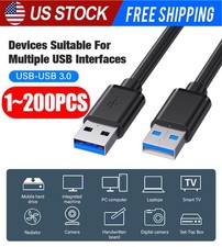 USB 3.0 A Male to A Male Cable Data Transfer Super Speed Power Charger Metal LOT