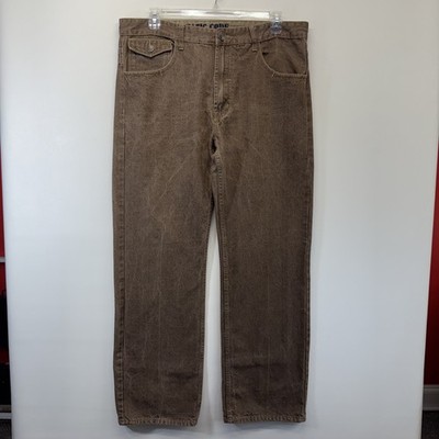 Basic Code Jeans Men's 40x34 (Fits 40x33) Brown Denim Straight Leg BSCD Premium
