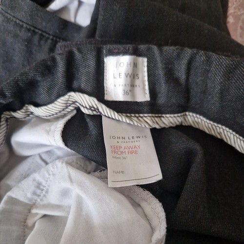 2 x John Lewis School Trousers | waist 36L inches | Grey - Picture 3 of 4