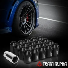 [J2 Engineering] 20x 12mmx1.5{CLOSED END}Black 35mm Wheel Rim Lug Nut w/Adapter