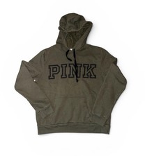 VS PINK Hoodie Victoria s Secret Women s Large Pullover Green Hoodie Logo