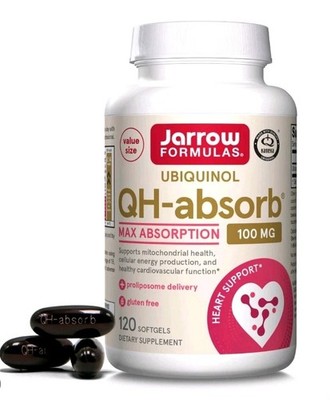1- Jarrow Formulas Ubiquinol Qh-absorb 120 gels MAX ABSORPTION 100mg Fresh