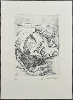 Ludwig Meidner the lying one etching 1923 autographed