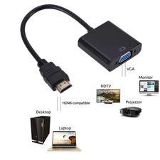 1080P HDMI Male to VGA Female Video Cable Cord Converter Adapter For PC Monitor