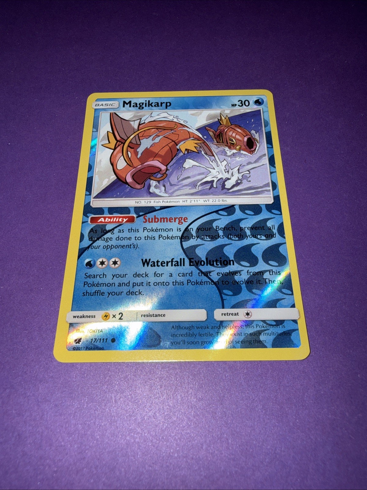 Magikarp 17/111 Common Crimson Invasion Pokemon Reverse Holo NM/M
