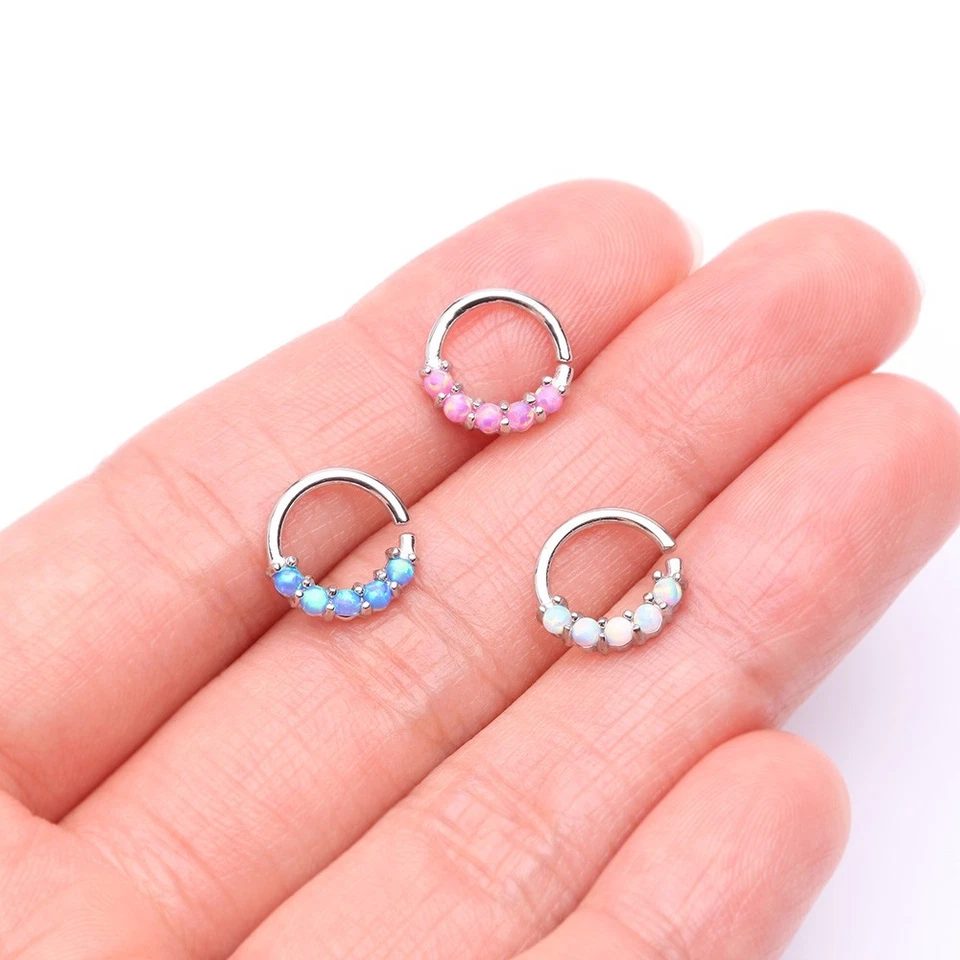 Набор из 14-каратного золотого огненного опала сгибаемое кольцо-кольцо с подкладкой 16 калибр - Изображение 2 из 2